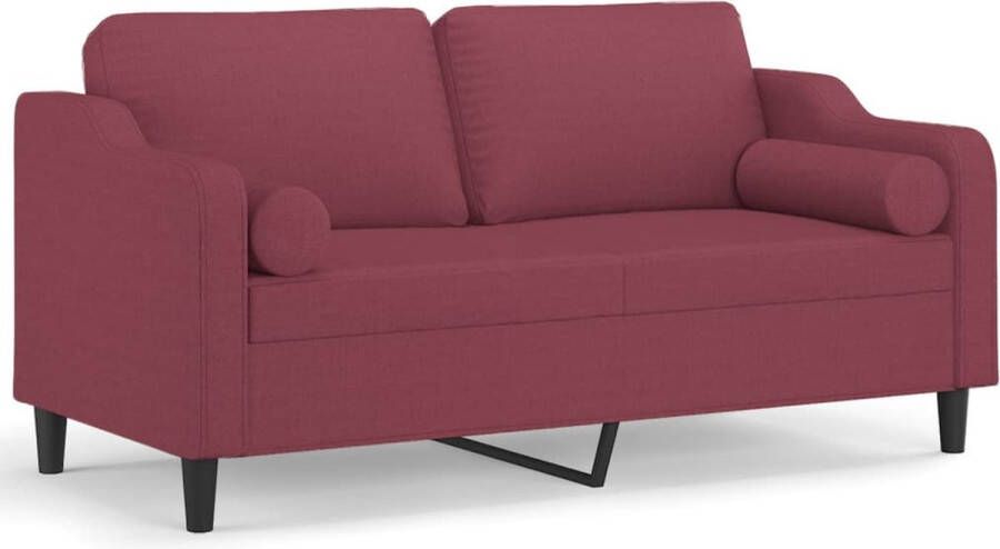 The Living Store 2-zitsbank Wijnrood 158 x 77 x 80 cm Duurzame stof Tweezitsbank Sofa Rood Bankstellen Lounge Meubels Woonkamer Meubilair - Foto 2