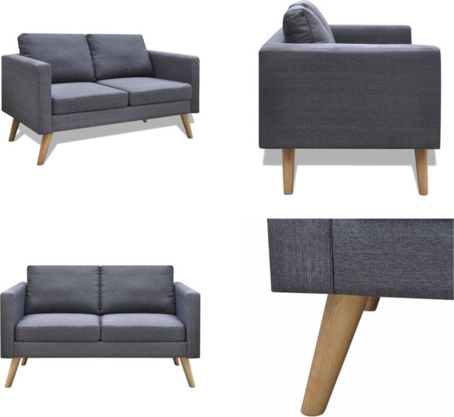 VidaXL Tweezitsbank stof donkergrijs Bank Banken Bankje Bankjes - Foto 2