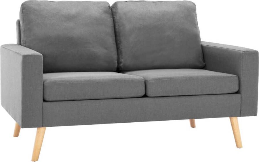 VidaXL 2-delig Bankstel Stof Lichtgrijs Bankstellen Sofa Lounge Stoffen Fauteuils Grijs Meubilair Livingroom Decor Relaxfauteuil