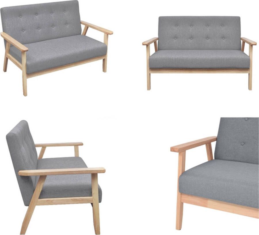 VidaXL Tweezitsbank stof lichtgrijs Bank Banken Bankje Bankjes