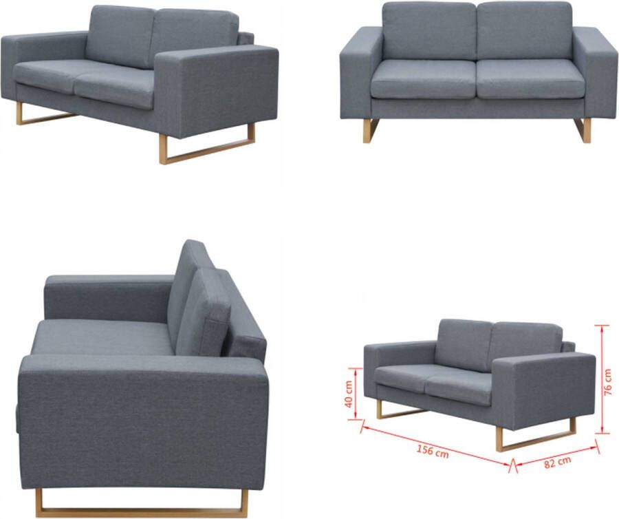 VidaXL Tweezitsbank stof lichtgrijs Bank Banken Bankje Bankjes