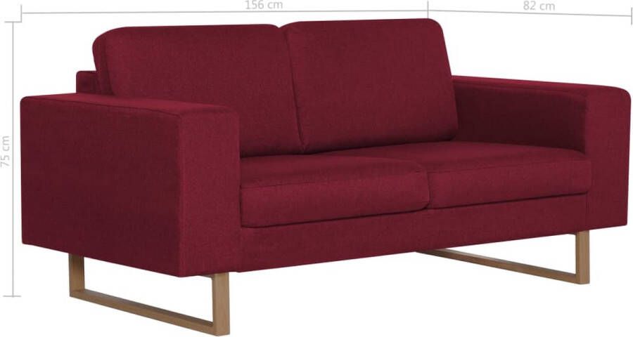 VidaXL -Tweezitsbank-stof-wijnrood - Foto 5