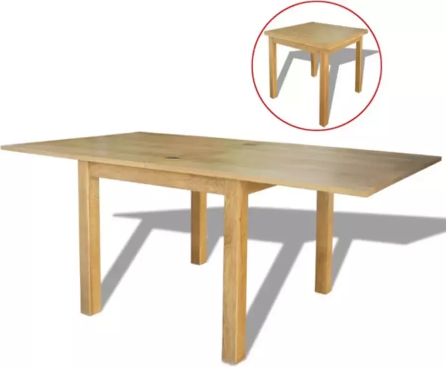 VidaXL Uitschuifbare tafel eikenhout 170x85x75 cm