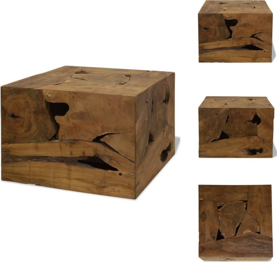 VidaXL Salontafel Salontafels Bijzettafeltje Bijzettafels Salontafel 50x50x35 cm echt teakhout bruin - Foto 2