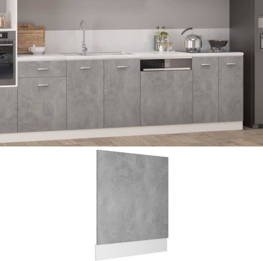 VidaXL Vaatwasserpaneel Lyon 59 5x3x67 cm bewerkt hout betongrijs - Foto 2