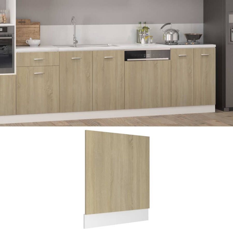 VidaXL -Vaatwasserpaneel-59 5x3x67-cm-spaanplaat-sonoma-eikenkleurig - Foto 2