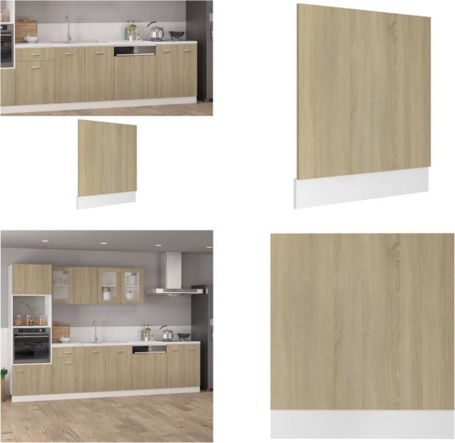 VidaXL Vaatwasserpaneel 59-5x3x67 cm spaanplaat sonoma eikenkleurig Voorpaneel Vaatwasser Voorpanelen Vaatwasser Voorpaneel Vaatwasser Voorpanelen