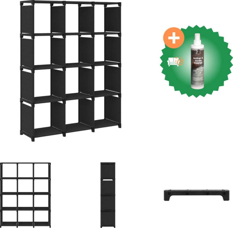 VidaXL Vakkenkast 103 x 30 x 141 cm Zwart Stof en Staal Kast Inclusief Reiniger