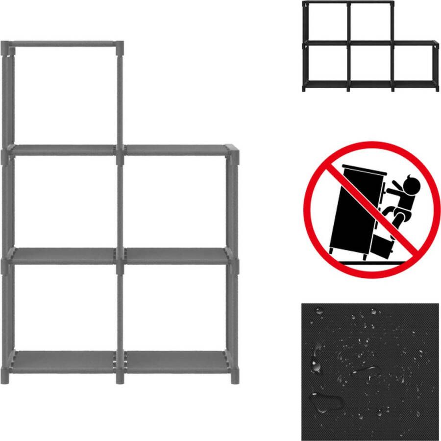 VidaXL Opbergkast Opbergkasten Opbergrek Opbergrekken Kast met 5 vakken 103x30x72-5 cm stof zwart