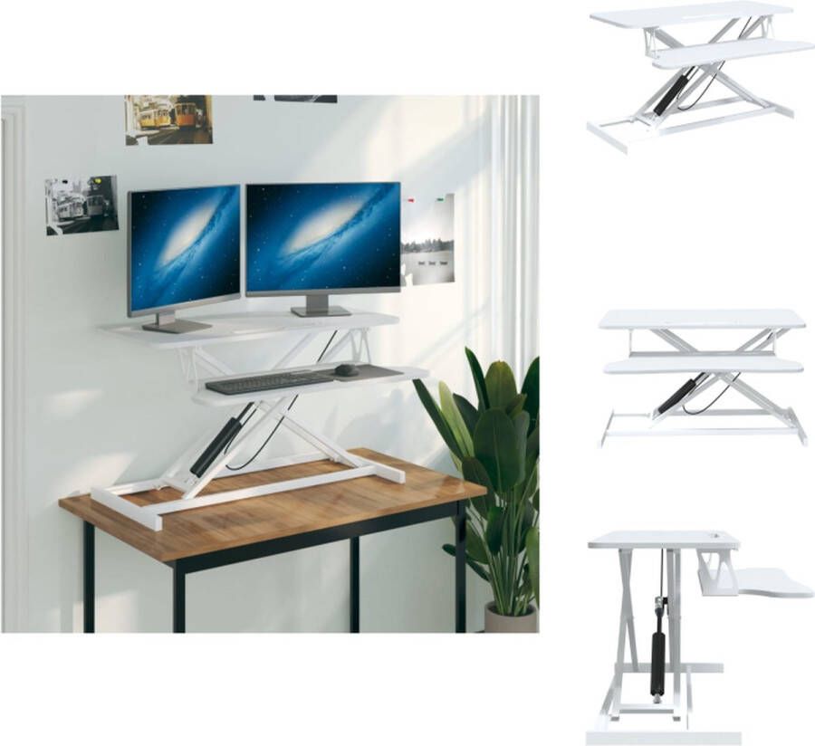 VidaXL verstelbaar bureaustoel wit 90 x 40 x (13-50) cm stalen constructie Bureau