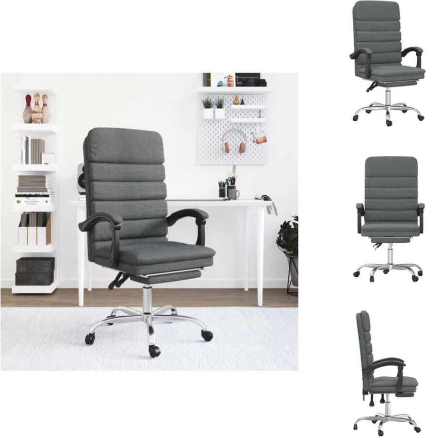 VidaXL Verstelbare bureaustoel Donkergrijs 63x56 cm Massagefunctie Bureaustoel