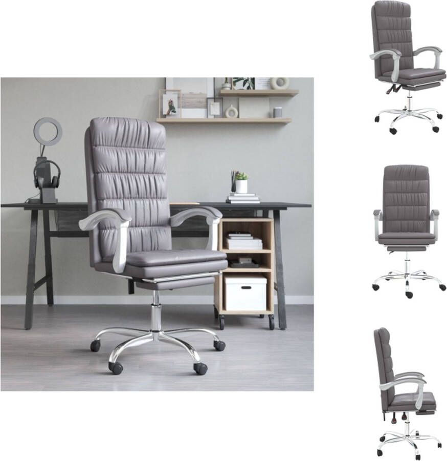 VidaXL Verstelbare bureaustoel Grijs 63 x 56 cm Duurzaam kunstleer Bureaustoel