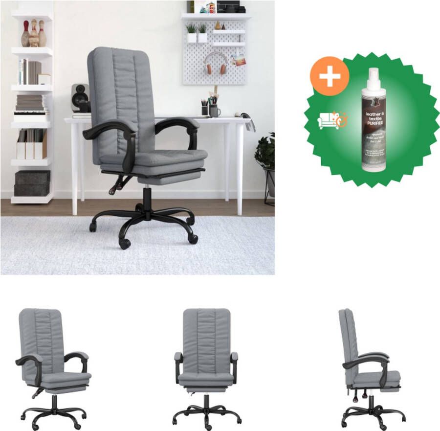 VidaXL Verstelbare Bureaustoel Lichtgrijs 63 x 56 cm Ademend en Duurzaam Bureaustoel Inclusief Reiniger