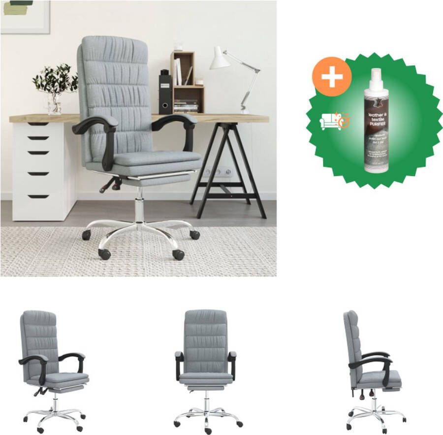VidaXL Verstelbare Bureaustoel Lichtgrijs 63x56cm Ademend Duurzaam Bureaustoel Inclusief Reiniger