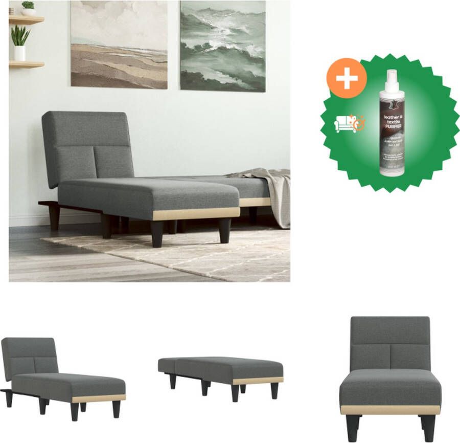 VidaXL Verstelbare Chaise Longue Donkergrijs Multifunctioneel 55 x 140 x 70 cm Elegant design Chaise longue Inclusief Reiniger