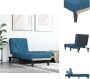 VidaXL Verstelbare Chaise Longue Fluweel Blauw 55x140x70cm Chaise longue - Thumbnail 2