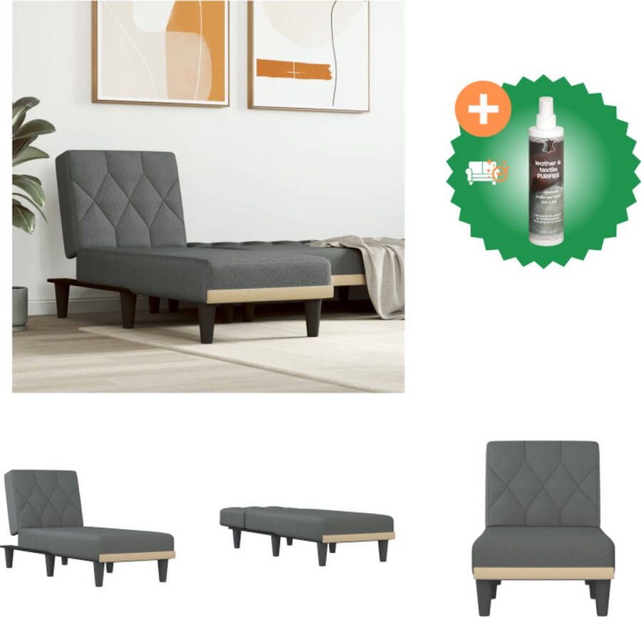 VidaXL Verstelbare Chaise Longue Multifunctioneel Donkergrijs 55x140x70 cm Ademend Stevig Chaise longue Inclusief Reiniger
