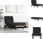 VidaXL Verstelbare Chaise Longue Zwarte fluwelen bekleding 55 x 140 x 70 cm Stabiel multiplex frame Chaise longue - Thumbnail 1