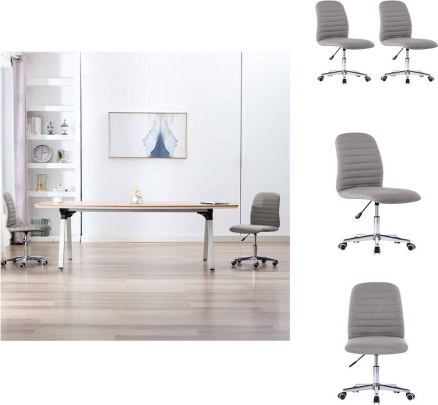 VidaXL Eetkamerstoel Eetkamerstoelen Dinerstoel Dinerstoelen Eetkamerstoelen 2 st stof lichtgrijs