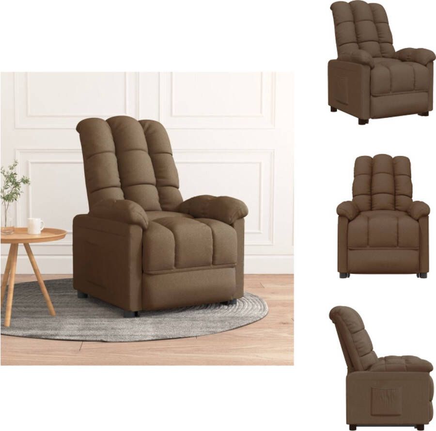 VidaXL Verstelbare Fauteuil Bruin Stof 74x99x102 cm Verstelbare hoofdsteun en voetensteun Fauteuil - Foto 2