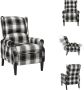 VidaXL Verstelbare Fauteuil Stof Houten Poten Meerkleurig 71x90.5x101.5 cm Fauteuil - Thumbnail 1