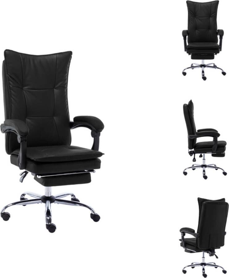 VidaXL Bureaustoel Bureaustoelen Computer Stoel Computer Stoelen Kantoorstoel kunstleer zwart