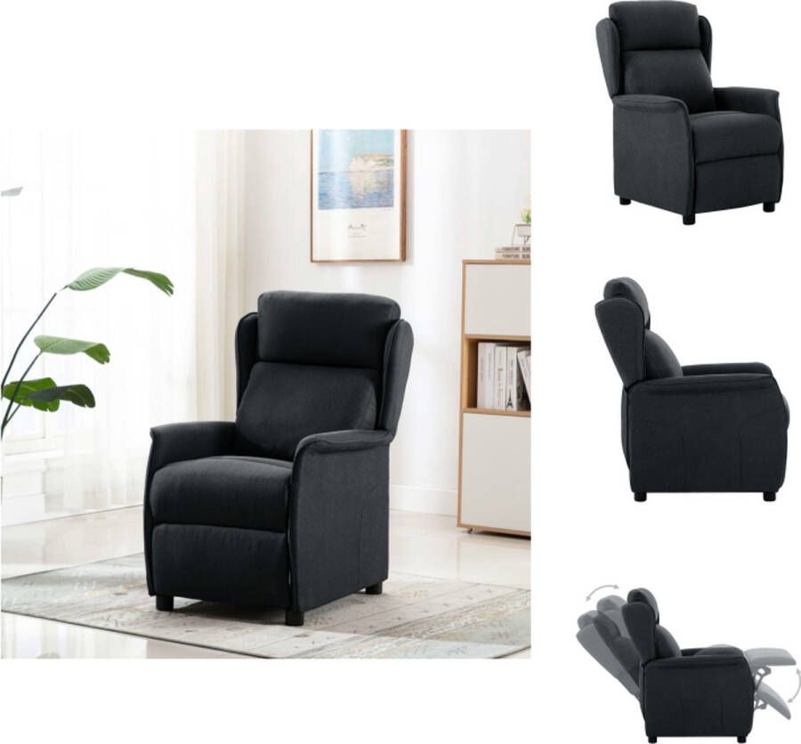 vidaXL Verstelbare Stoel Fauteuil 68 x 98 x 100 cm Donkergrijs Stof IJzer Fauteuil