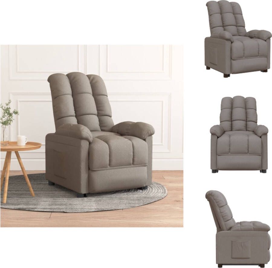 VidaXL Verstelbare Stoel Fauteuil Stof IJzeren frame Taupe 74 x 99 x 102 cm Fauteuil