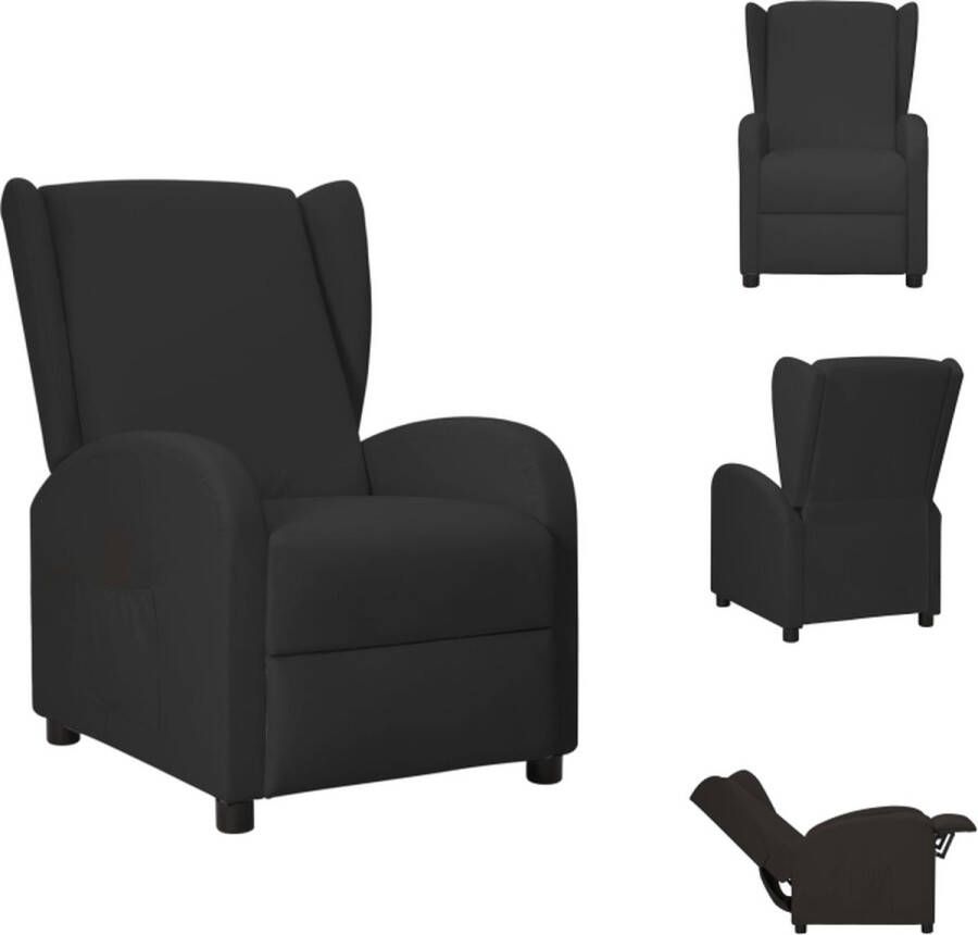 VidaXL Verstelbare stoel Kunstleer 66 x 94 x 98.5 cm Zwart Fauteuil