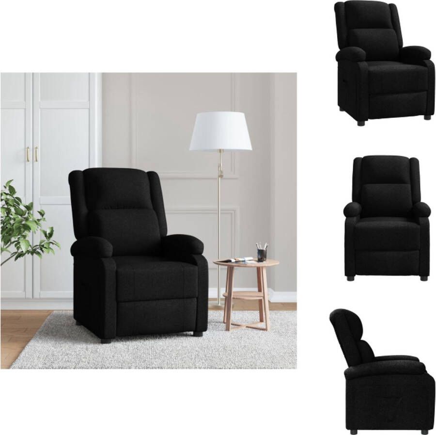 VidaXL Verstelbare stoel Stof 70 x 89.5 x 99 cm Zwart Fauteuil