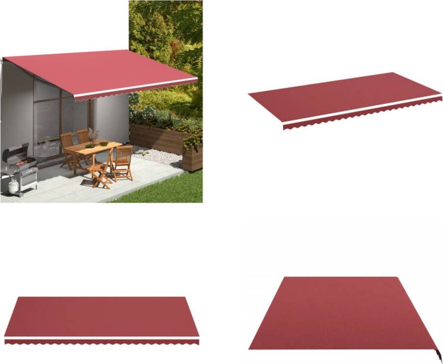 VidaXL Vervangingsdoek voor luifel 6x3 m bordeauxrood Vervangingsdoek Vervangingsdoeken Vervangingsluifel Vervangingsluifels