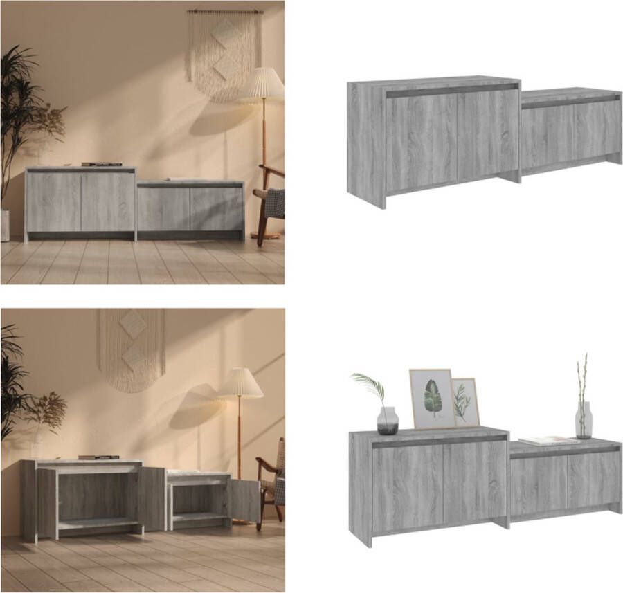 VidaXL vidaL Tv-meubel 146-5x35x50 cm spaanplaat grijs sonoma eikenkleurig Tv-kast Tv-kasten Tv-standaard Wandtafel