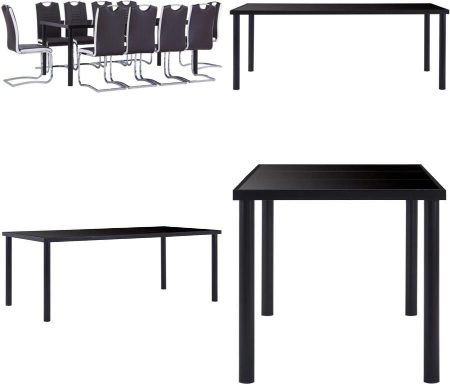 VidaXL 11-delige Eethoek kunstleer bruin Eetset Eetsets Eettafel En Stoel Eettafels En Stoelen
