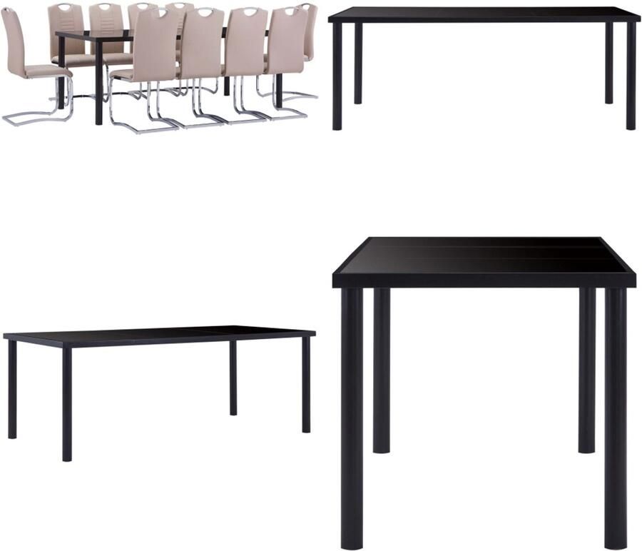 VidaXL 11-delige Eethoek kunstleer cappuccino Eetset Eetsets Eettafel En Stoel Eettafels En Stoelen