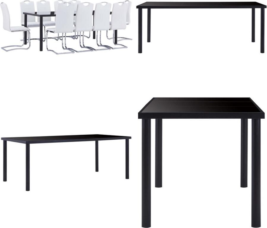 VidaXL 11-delige Eethoek kunstleer wit Eetset Eetsets Eettafel En Stoel Eettafels En Stoelen