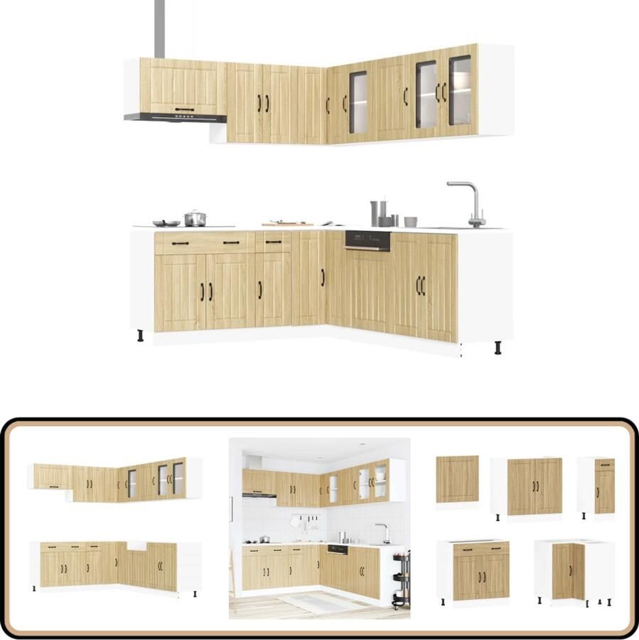 VidaXL 11-delige Keukenkastenset Sonoma Eiken Hout Keuken Kast Houten Keuken Keukenkasten Set Sonoma Eiken Lucca Serie