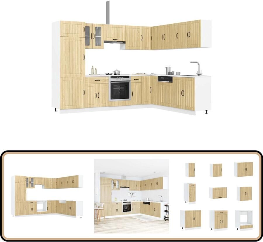 VidaXL 14-delige Keukenkastenset Sonoma Eiken Keuken Kast Landelijk Interieur Houten Keuken Keukenkasten Set Sonome Eiken