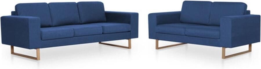 VidaXL -2-delig-Bankstel-stof-blauw - Foto 2