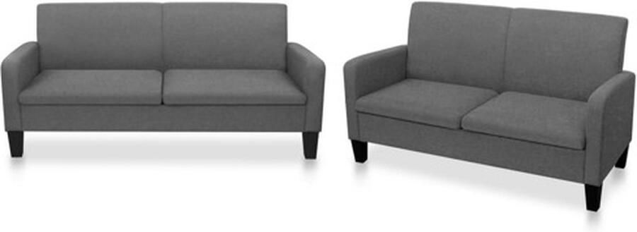 VidaXL -2-delig-Bankstel-stof-donkergrijs - Foto 2
