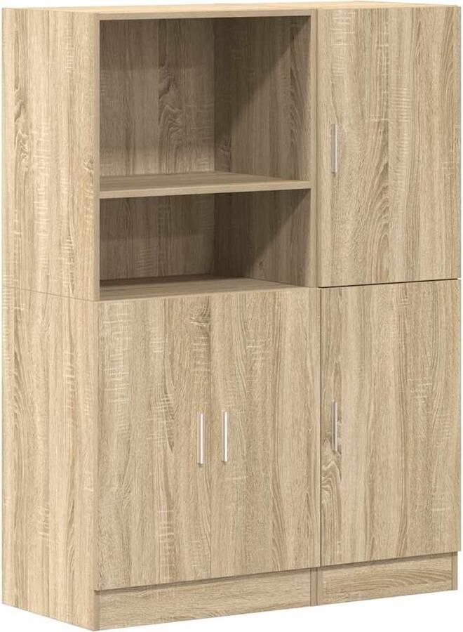 VidaXL 2-delige Keukenkastenset Sonoma Eiken Keukenkasten Houten Keukenkasten Keukenkast Set Opslagoplossing Keuken Sonoma Eiken Meubels
