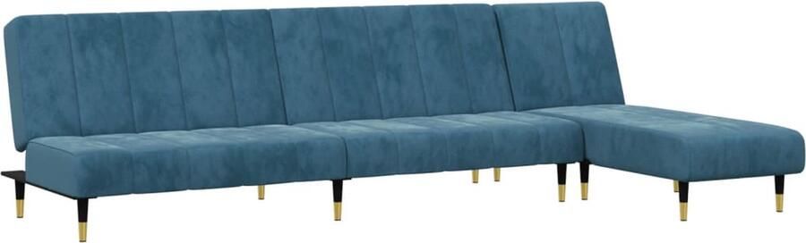 VidaXL -2-delige-Loungeset-fluweel-blauw - Foto 6