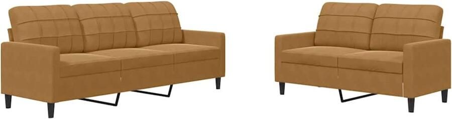 VidaXL -2-delige-Loungeset-met-kussens-fluweel-bruin - Foto 7