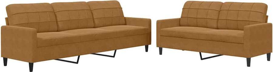 VidaXL -2-delige-Loungeset-met-kussens-fluweel-bruin - Foto 6