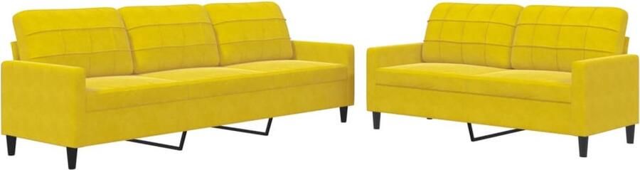 VidaXL 2-delige Loungeset met kussens fluweel geel