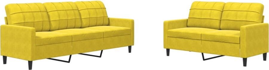 VidaXL 2-delige Loungeset met kussens fluweel geel