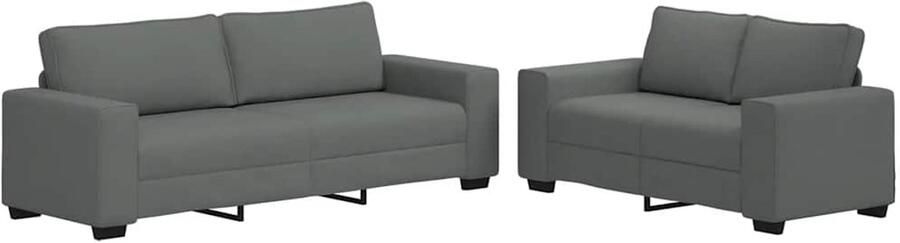 VidaXL 2-delige Loungeset met kussens stof donkergrijs