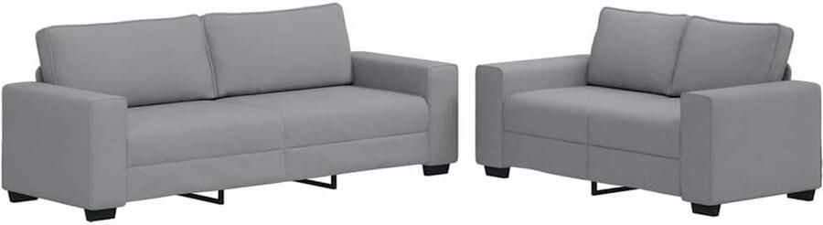 VidaXL 2-delige Loungeset met kussens stof lichtgrijs