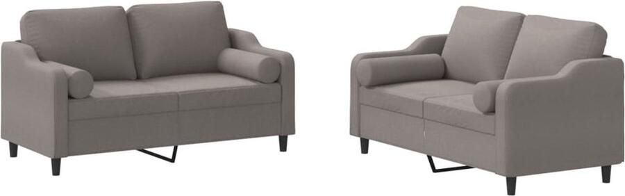 The Living Store Loungeset Taupe 2-Zitsbank 120 cm Comfortabele Zitervaring Loungeset Tuinmeubel Lounge Stoffen Bank 2 Persoons Bank Taupe Meubels - Foto 2
