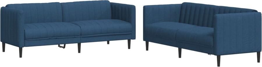 VidaXL -2-delige-Loungeset-stof-blauw