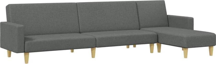 VidaXL 2-delige Loungeset stof donkergrijs